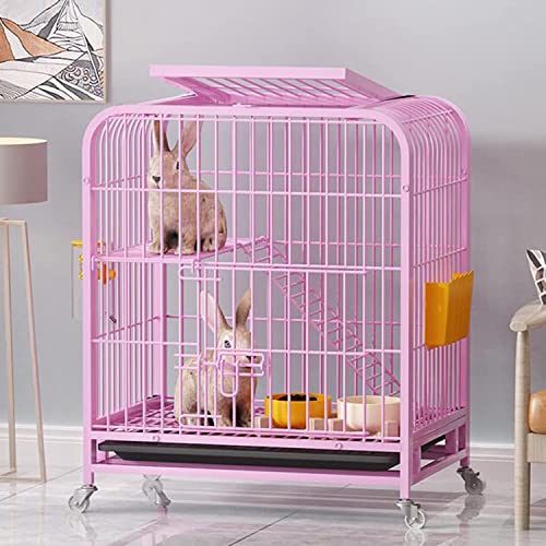 Meerschweinchenkäfig, Kaninchenkäfig, Frettchenkäfig, Haustier-Laufstall – zweistöckiger Kaninchenstall für den Außenbereich, Meerschweinchenkäfig mit herausziehbarer Ablage und 4 Rollen von Generisch