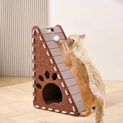 Mellowkin Katzenkratzer Filz, Vertikaler Filz Katzenkratzer, L-förmige horizontale Katzen Kratzpads für Indoor-Katzen, Leicht zu Reinigen (D) von Generisch