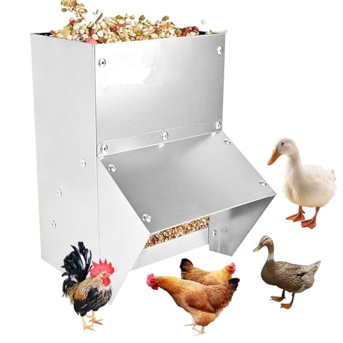 Metall Hühnerfütterer | Wetterfester Futterautomat Für Enten Sparsam Ohne Verschwendung - Vogelzubehör Für Fasanenhof Garten Geflügelhaltung Hinterhof von Generisch
