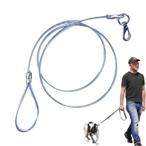 Metallseil für große Hunde, kaufestes Stahlseil für Hundetraining, bequemer Griff, Hinterhof-Hundeseil, Außenseil für Outdoor-Aktivitäten Metallseil für große Hunde, kaufestes Stahlseil für Hundetraining, bequemer Griff, Hinterhof-Hundeseil, Außenseil für Outdoor-Aktivitäten von Generisch
