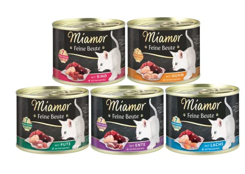 Miamor Feine Beute Mix | Nassfutter für Katzen 24x 185g | Katzenfutter Mix aus garantiert 4 verschiedenen Sorten | getreidefrei von Generisch