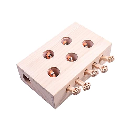 Mit Holz Verziertes Hämmerspielzeug. Interaktives Katzenspielzeug zur spielerischen Beschäftigung. Echtholzdesign. Ideal für die Unterhaltung und Bewegung von Hauskatzen. (B, 36x30.5x13cm) von Generisch