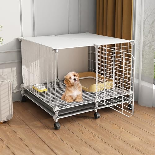 Mittelgroße Hundebox - Strapazierfähige Hundehütte für den Innenbereich mit abnehmbarem Tablett und Rollen für einfache Mobilität - Ideal für kleine bis große Hunde - Geräumiges Design für Komfort Mittelgroße Hundebox - Strapazierfähige Hundehütte für den Innenbereich mit abnehmbarem Tablett und Rollen für einfache Mobilität - Ideal für kleine bis große Hunde - Geräumiges Design für Komfort von Generisch