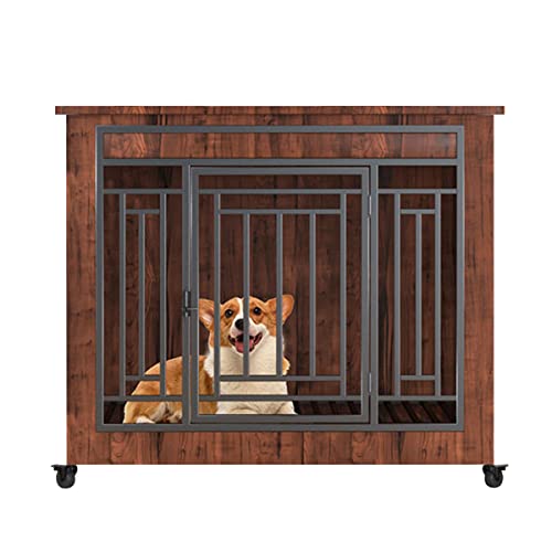 Mittelgroße und große Hundekäfig-Möbel, Beistelltisch aus Holz mit Schwerlast-Design und Türschlössern für mittelgroße Hunde, Maße Mittelgroße und große Hundekäfig-Möbel, Beistelltisch aus Holz mit Schwerlast-Design und Türschlössern für mittelgroße Hunde, Maße von Generisch