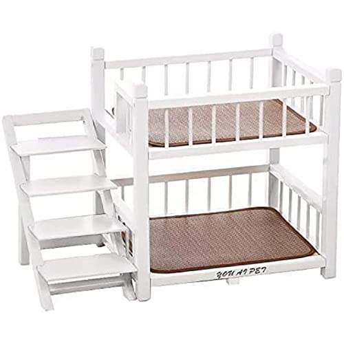 Mittelgroßes Haustier-Hunde-Etagenbett mit Treppe, doppellagiger Holzrahmen, Katzentreppe, graue kleine/mittelgroße Hundebetten, erhöhte Sitzstange, perfekt für kleine/mittelgroße Haustiere Mittelgroßes Haustier-Hunde-Etagenbett mit Treppe, doppellagiger Holzrahmen, Katzentreppe, graue kleine/mittelgroße Hundebetten, erhöhte Sitzstange, perfekt für kleine/mittelgroße Haustiere von Generisch