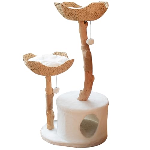 Moderner Kratzbaum aus Holz für Indoor-Katzen, hohe Klettermöbel mit Kratzstämmen, Höhle, Betten und Spielzeugbällen, waschbare Kissen enthalten Moderner Kratzbaum aus Holz für Indoor-Katzen, hohe Klettermöbel mit Kratzstämmen, Höhle, Betten und Spielzeugbällen, waschbare Kissen enthalten von Generisch