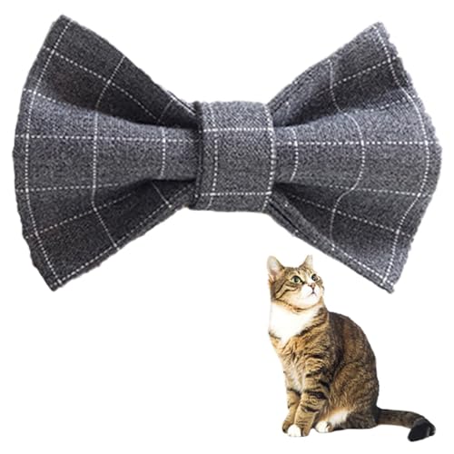 Modisches Kätzchen-Halsband mit weichem Karomuster, einzigartiger Stoff, niedliches und dickes, personalisierbares Hals-Accessoire für Katzen von Generisch