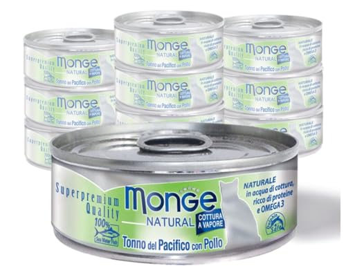 Monge Natural Pazifischer Thunfisch mit Huhn, Nassfutter für Katzen, Packung mit 24 Schachteln Monge Natural Pazifischer Thunfisch mit Huhn, Nassfutter für Katzen, Packung mit 24 Schachteln von Generisch