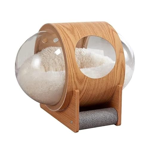 Monty's Luxus-Katzenbett aus Holz, Kratzbäume und ultraweiche Einstreu, Einzelbett, Braun Monty's Luxus-Katzenbett aus Holz, Kratzbäume und ultraweiche Einstreu, Einzelbett, Braun von Generisch