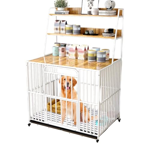 Multifunktionale Hundebox aus Holz mit herausziehbarer Ablage und Ablageflächen, stabiles Innenmöbel für mittelgroße Hunde Multifunktionale Hundebox aus Holz mit herausziehbarer Ablage und Ablageflächen, stabiles Innenmöbel für mittelgroße Hunde von Generisch
