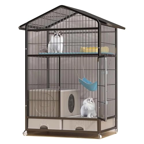 Multifunktionaler Katzenkäfig mit geschlossenem Katzenklo und 360° drehbaren Rädern, ideal für Kleintiere und Kätzchen, schwarz, 83 x 59 x 136 cm Multifunktionaler Katzenkäfig mit geschlossenem Katzenklo und 360° drehbaren Rädern, ideal für Kleintiere und Kätzchen, schwarz, 83 x 59 x 136 cm von Generisch
