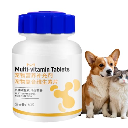 Nahrungsergänzung für das Wohlbefinden von Hunden,180 Stück Kautabletten Für Haut & Fell | Haut- Und Fellpflege Produkte Zur Kontrolle Von Haarausfall Bei Haustieren Wie Welpen Und Kätzchen von Generisch