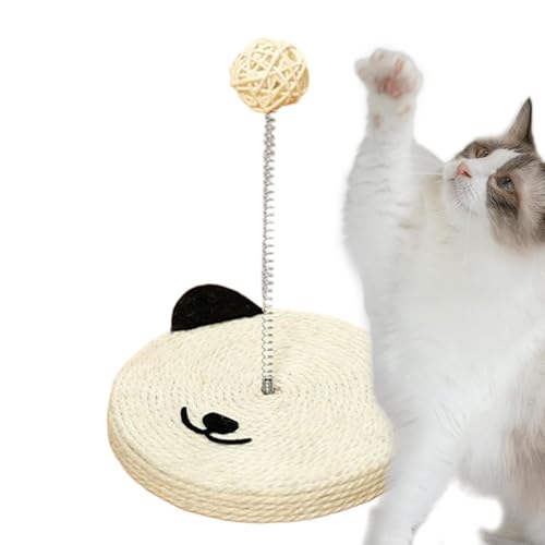 Natural Sisal Cat Scratch Pad, Cat Scratch Board mit Ball, Interaktiver Sisal Cat Head Form Stick, Protektor für Hausmöbel, eingebaute Glockenspielzeug für mentale körperliche Bewegung zum Mahlen Natural Sisal Cat Scratch Pad, Cat Scratch Board mit Ball, Interaktiver Sisal Cat Head Form Stick, Protektor für Hausmöbel, eingebaute Glockenspielzeug für mentale körperliche Bewegung zum Mahlen von Generisch