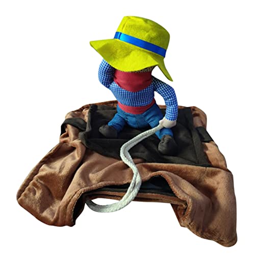 Neuheit Lustige Katze Hund Kostüme Haustierkleidung Cowboy Dressing Up Jacke Mäntel Für Kleine Mittelgroße Hunde Welpenkleidung Anzüge für Hunde (Yellow, S) von Generisch