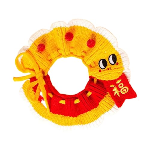 New Year Pet Collar Cute Puppy Bib Collar Adjustable Pet Collar Puppy Collar for Dogs Knitted Cat Collar Pet Collar for Dogs Dog Collar for New Year Holiday Pet Collar Adjustable Collar for Pet von Generisch