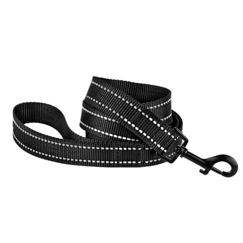 Nylon-Hundeleine, reflektierend, PET, Zinklegierung, abschließbar, drehbar, für Spaziergänge, Training, Haustierbedarf (Schwarz, 2,5 x 1,5 m) von Generisch