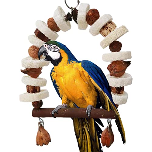 Nymphensittich Kauspielzeug,Nymphensittich Schaukel Spielzeug für Vogelkäfig - Papageienspielzeug für große Vögel, natürliches Pfefferholz, afrikanische Graupapageien, Aras, Kakadus, Facynde von Generisch
