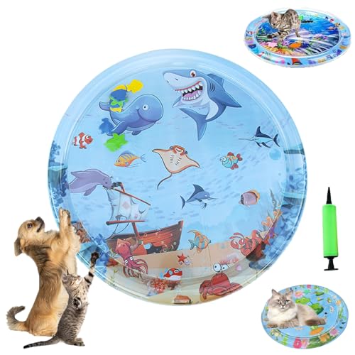 Ocean Breeze Splashland Katzenspielzeug, Ocean Breeze Splashland, Katze Wassermatte mit Fisch, Wasser Sensorische Spielmatte für Katzen, Katzen Matten Spielzeug Interaktiv für Indoor Ocean Breeze Splashland Katzenspielzeug, Ocean Breeze Splashland, Katze Wassermatte mit Fisch, Wasser Sensorische Spielmatte für Katzen, Katzen Matten Spielzeug Interaktiv für Indoor von Generisch