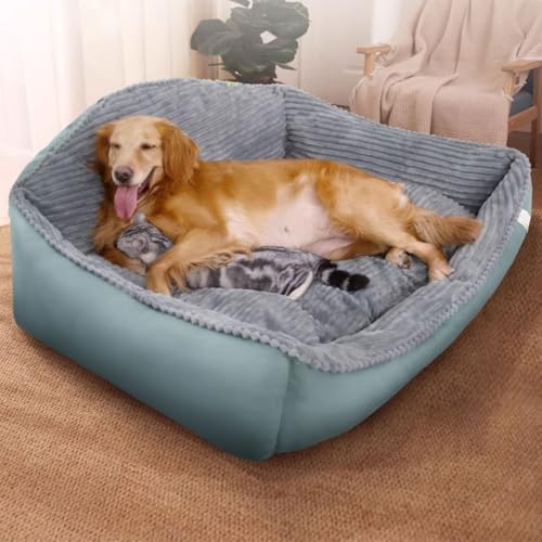 Orthopädisches Hundebett – XL-waschbares Sofa mit wasserdichtem Futter, rutschfeste Unterseite, rutschfeste Matte, bequeme Hundehütte zur Linderung von Angst bei Haustieren von Generisch