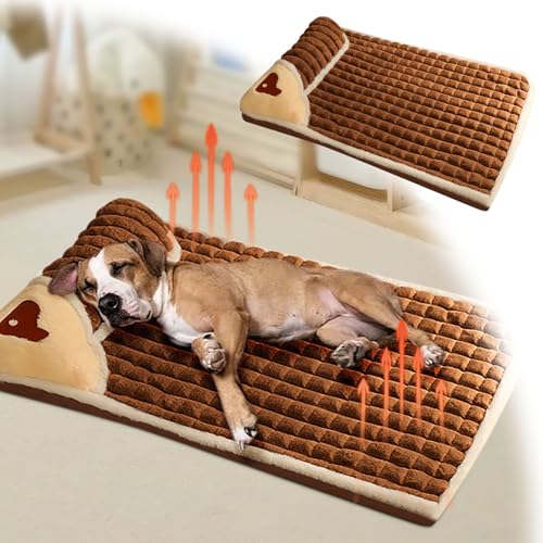 Orthopädisches Hundekissen für Kleine & Mittelgroße Hunde - Waschbar, rutschfest mit Hohem Rand - Abnehmbarer Bezug, Hundematte, Dickes und Warmes Haustierbett (Coffee) von Generisch