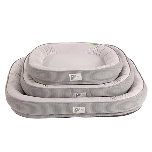 Orthopädisches Hundekissen für Kleine & Mittelgroße Hunde - Waschbar, rutschfest mit Hohem Rand - Abnehmbarer Bezug (Grau, XL:90x70cm) von Generisch
