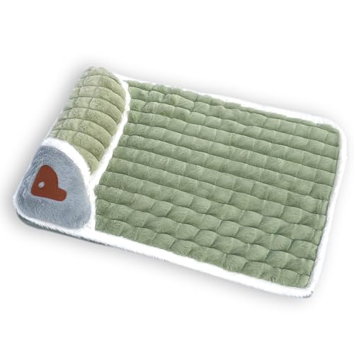 Orthopädisches Hundekissen für Kleine & Mittelgroße Hunde - Waschbar, rutschfest mit Hohem Rand - Abnehmbarer Bezug (Grün, M:60×40 cm) von Generisch
