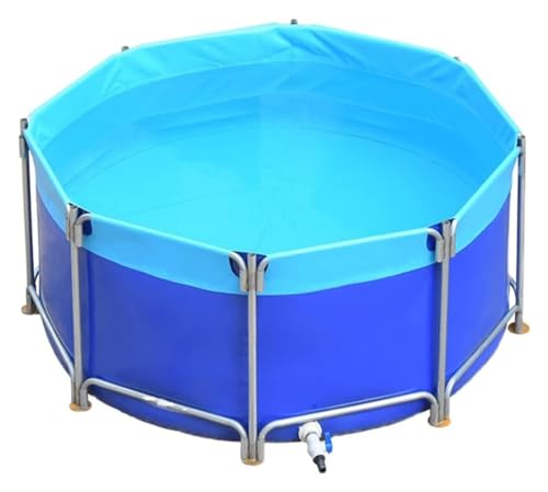 Outdoor Canvas Fischteich mit Metallhalterung, Großes, faltbares rundes Aquarium für Koi, ideal für Garten oder Terrasse von Generisch