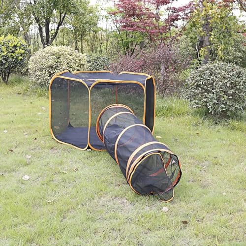 Outdoor Katzengehege, tragbares Pop-Up-Mesh-Zelt mit Spieltunneln, 6-in-1 Laufstall für große Katzen, Kaninchen und Kleintiere, Sechseck-Design Outdoor Katzengehege, tragbares Pop-Up-Mesh-Zelt mit Spieltunneln, 6-in-1 Laufstall für große Katzen, Kaninchen und Kleintiere, Sechseck-Design von Generisch