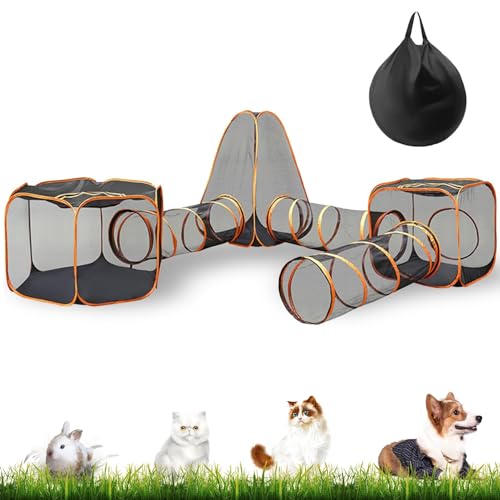 Outdoor Katzengehege 6-in-1 Faltbares Tunnelzelt für Katzen und Kleintiere Tragbares Pop-Up-Laufgitter für Frettchen, Welpen und Kaninchen Bequemer Spielkäfig Outdoor Katzengehege 6-in-1 Faltbares Tunnelzelt für Katzen und Kleintiere Tragbares Pop-Up-Laufgitter für Frettchen, Welpen und Kaninchen Bequemer Spielkäfig von Generisch