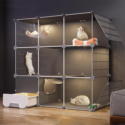 Outdoor-Katzengehege Groß for Mehrere Katzen, Katzenkäfige for den Innenbereich Groß mit Katzentoilette, Außenkäfig for Katzen, Haustierwelpen, Frettchen, Igel Outdoor-Katzengehege Groß for Mehrere Katzen, Katzenkäfige for den Innenbereich Groß mit Katzentoilette, Außenkäfig for Katzen, Haustierwelpen, Frettchen, Igel von Generisch