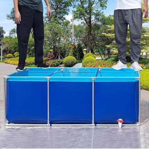Outdoor Segeltuch Fischteich mit Stahlrahmen, Aquakultur-Zuchtpool mit Ablassventil, ideal für Koi und andere Fische Schwimmen, langlebiger temporärer Wassertank Outdoor Segeltuch Fischteich mit Stahlrahmen, Aquakultur-Zuchtpool mit Ablassventil, ideal für Koi und andere Fische Schwimmen, langlebiger temporärer Wassertank von Generisch