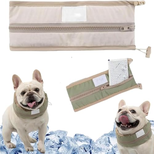 PETZYMART COOL Loop, Petzymart Coolloop für Hunde, wiederverwendbares Hundekühlungskragen mit Eisbeutel, bequem, atmungsaktiv, es ist im Sommer aus dem Sommer ausgestrahlt (Brown,M) von Generisch