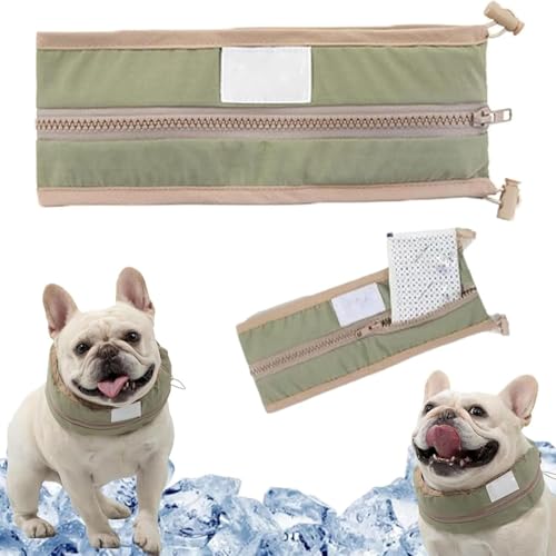 PETZYMART COOL Loop, Petzymart Coolloop für Hunde, wiederverwendbares Hundekühlungskragen mit Eisbeutel, bequem, atmungsaktiv, es ist im Sommer aus dem Sommer ausgestrahlt (Green,M) von Generisch