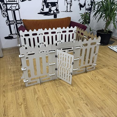 PLAYPEN für Kaninchen & Meerschweinchen – 40x60 cm – Leichtes Gehege für Kleintiere – Tragbar & Erweiterbar – Spielbereich für drinnen & draußen (Weiß, Standard, 18) von Generisch