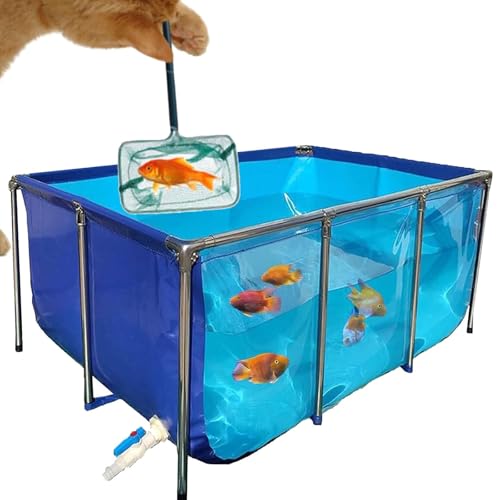 PVC Aquarienteich mit klarem Sichtfeld und Ablassventil für Koizucht und Schildkrötenzucht, leicht zusammengebaut von Generisch