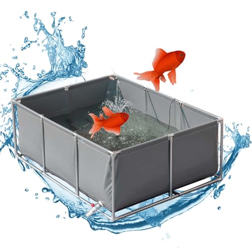 PVC Canvas Fischteich - Temporärer Aquarium Wassertank für die Zucht von Koi, großer Aquakultur-Zisternenpool mit Ständer PVC Canvas Fischteich - Temporärer Aquarium Wassertank für die Zucht von Koi, großer Aquakultur-Zisternenpool mit Ständer von Generisch