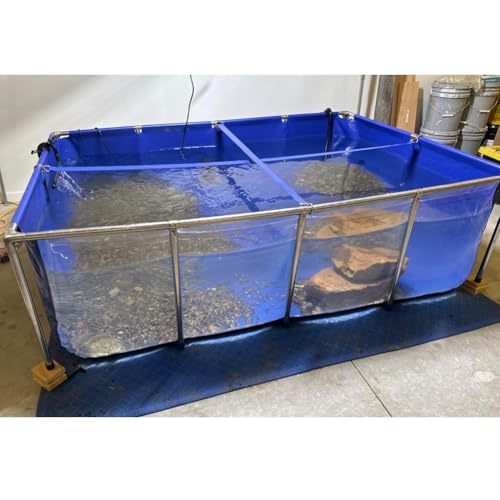 PVC-Leinwand für oberirdischen Koiteich mit Fenster, Stahlrahmen, großes Aquarium-Auffangbecken für Fisch- und Schildkrötenzucht, einfach zu montieren von Generisch