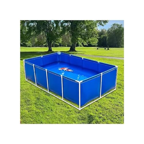 PVC-Segeltuch-Fischteich für Koi und Schildkröten, temporärer Aquarium-Pool mit Ablassventil, robuster 0,6 mm wasserdichter Tank (2 x 1,5 x 0,7 m) für Salzwasser und Süßwasser von Generisch