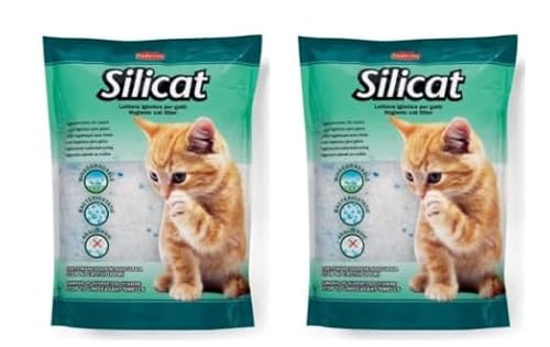Padovan Silikonsand, für Katzen, hergestellt in Italien, 10 kg, kein biologischer Geruch, 2 Packungen von Generisch