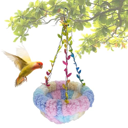 Papageienbett, gemütliches Kissen für kleine bis mittelgroße Vögel, weiches, warmes Vogelnest, niedlicher Sittich-Käfig für Schlaf, Ruhe, Komfort, Innendekoration, 14 x 23,5 cm Papageienbett, gemütliches Kissen für kleine bis mittelgroße Vögel, weiches, warmes Vogelnest, niedlicher Sittich-Käfig für Schlaf, Ruhe, Komfort, Innendekoration, 14 x 23,5 cm von Generisch