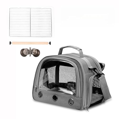 Papageienkäfig, atmungsaktiv, mit Sitzstange und Vorhang, ideales Vogelhaus für Papageien und kleine Vögel, Grau Papageienkäfig, atmungsaktiv, mit Sitzstange und Vorhang, ideales Vogelhaus für Papageien und kleine Vögel, Grau von Generisch