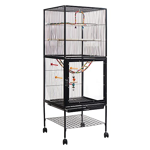 Papageienrollkäfig aus Schmiedeeisen, 140 cm, mit unterem Aufbewahrungsregal, abschließbare Rollen, Acryl, für Haustiere, Vögel, Flugkäfig, geeignet für kleine, mittelgroße Vögel, Kanarienvögel, Ara Papageienrollkäfig aus Schmiedeeisen, 140 cm, mit unterem Aufbewahrungsregal, abschließbare Rollen, Acryl, für Haustiere, Vögel, Flugkäfig, geeignet für kleine, mittelgroße Vögel, Kanarienvögel, Ara von Generisch