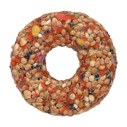 Parakeet Treats, Teether Grain Donut, Interactive Training Snack, Nutrient-Rich Formula, Foraging Enrichment, Essential Aviary Supplies for Lovebirds and Small Birds, 1.97 Inches von Generisch