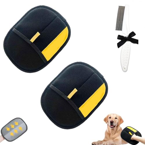 Pawlush Pro Handschuh, Tierhaarentfernungshandschuh, Mehrzweck-Haustierpflegezubehör für Katzen und Hunde, waschbare und wiederverwendbare Haustierpflegehandschuhe für Bettlaken, Couch, Kleidung (3) von Generisch
