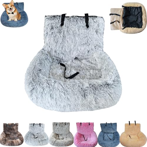 Pelzbarn Car Seat, Pelzbarn Car Seat Dog Bed, Fluffy Safety Car Seats for Large Small Dog, Removable and Easy to Clean (Gray,L) von Generisch