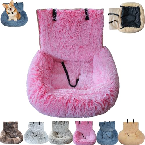 Pelzbarn Car Seat, Pelzbarn Car Seat Dog Bed, Fluffy Safety Car Seats for Large Small Dog, Removable and Easy to Clean (pink,L) von Generisch