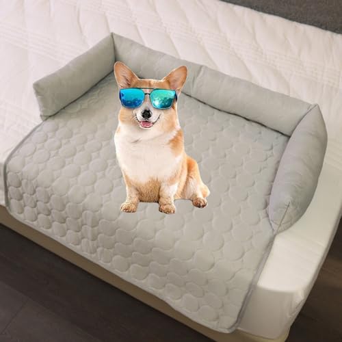 Pelzbarn Cooling Mat for Dog, Heatrelief Cooling Dog Bed, Non-Slip & Machine Washable Design,Summer Comfort Mat with Ice Silk Fabric, Machine Washable Design, for Small to Large Pets (Gray,Large) von Generisch