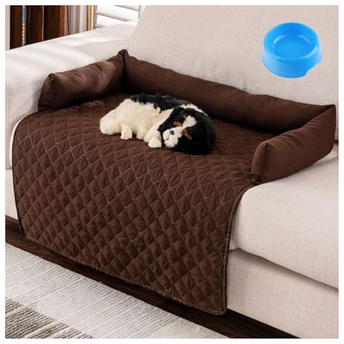 Pelzbarn KüHlendes Sofabett, KüHlendes Sofabett Hund Original, Sofaschutz–Heatrelief Mit Eisseide, Maschinenwaschbar füR Sofa, Boden, Auto, KüHler und Bequemer Alle Haustiere (Kaffee, 75 * 120 cm) von Generisch