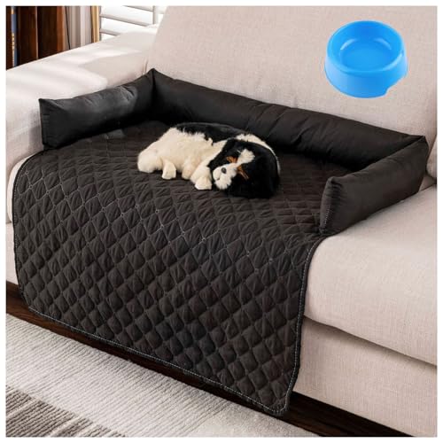 Pelzbarn KüHlendes Sofabett, KüHlendes Sofabett Hund Original, Sofaschutz–Heatrelief Mit Eisseide, Maschinenwaschbar füR Sofa, Boden, Auto, KüHler und Bequemer Alle Haustiere (Schwarz, 75 * 75 cm) von Generisch
