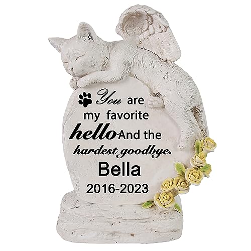 Personalisierte Haustier Katze Gedenksteine in Angel Wings - Haustier Grab Marker mit Katze Memorial Statue im Freien Garten Verlust der Katze Sympathie Geschenk Personalisierte Haustier Katze Gedenksteine in Angel Wings - Haustier Grab Marker mit Katze Memorial Statue im Freien Garten Verlust der Katze Sympathie Geschenk von Generisch